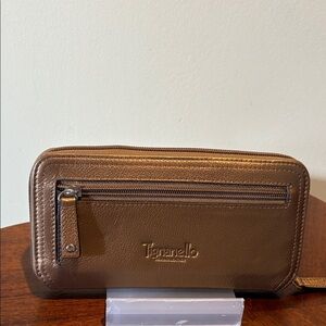 Tignanello  long wallet  zippy wallet  Pebbled leather  bronze metallic
NWOT